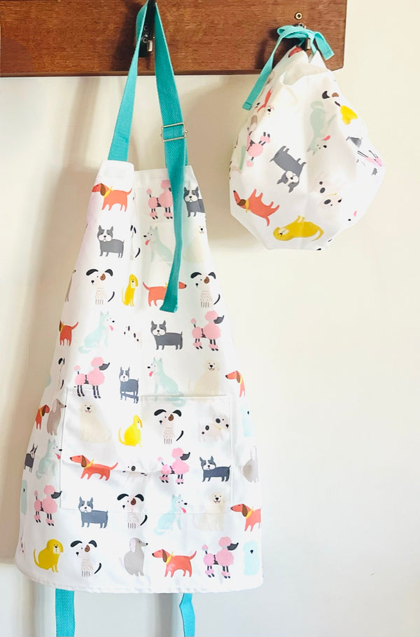 Kids Puppy Cooking Apron and Chef Hat Set