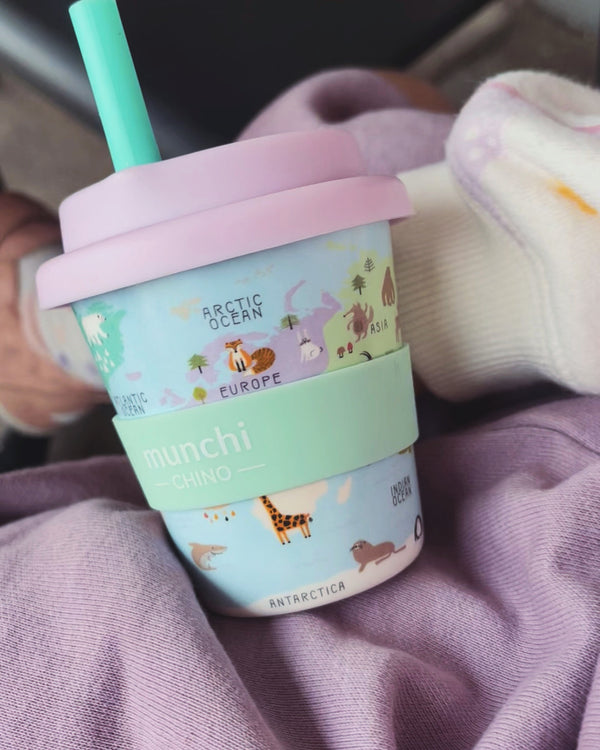 Little Explorer Babychino Cup (Mauve/Mint) - Straw Included