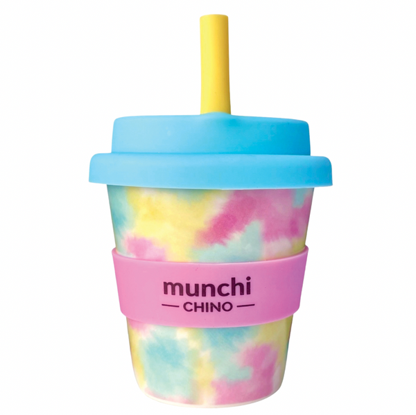 Tie Dye (Blue Lid) Babychino Cup - Straw Included