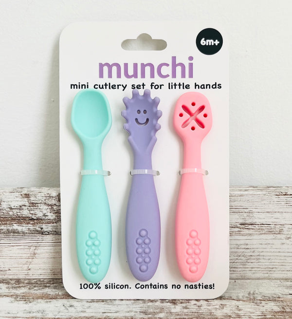 Mini Silicone Cutlery Set - 'Sherbet'