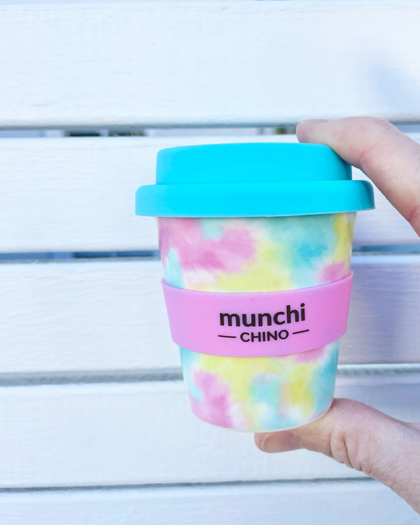 Tie Dye (Blue Lid) Babychino Cup - Straw Included