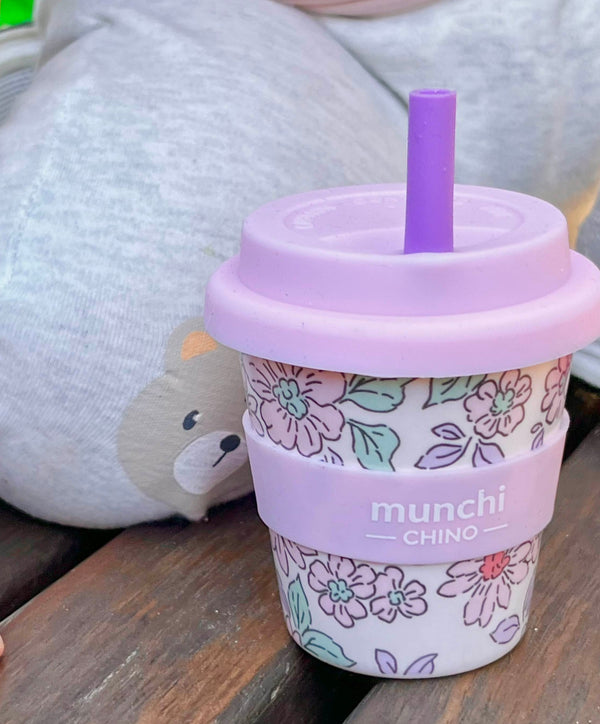 Lily Babychino Cup - Straw Included (Pink/Purple)