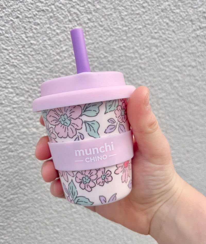 Lily Babychino Cup - Straw Included (Pink/Purple)