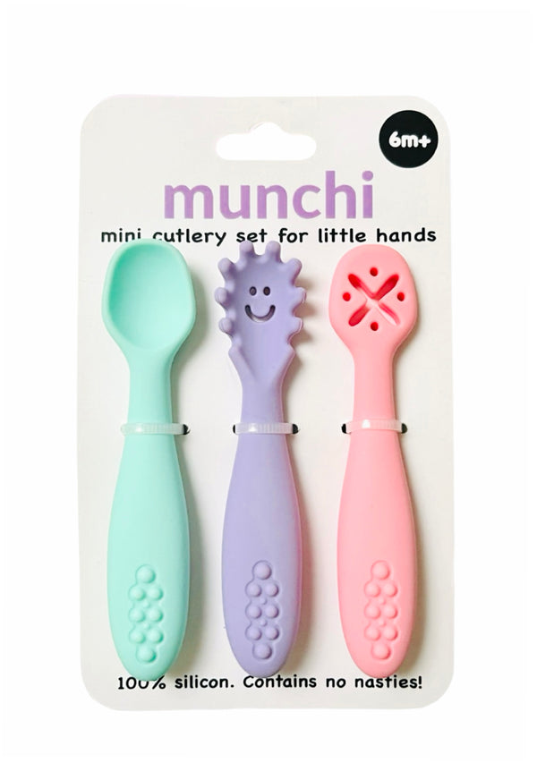 Mini Silicone Cutlery Set - 'Sherbet'